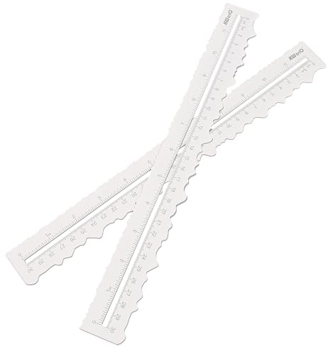 KW - Trio Metallpapier-Reißlineal, 30 cm/11 Zoll Bastel-Lineal mit zwei unregelmäßigen Kanten zum Zerreißen von Randpapier, zum Messen und Zeichnen, Stahl-Heimwerkerwerkzeug für Sc