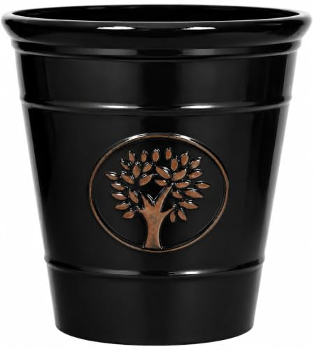 Heritage Tree Garden Pot – Decorative Tree of Life Indoor/Outdoor Planter, Large Lightweight Frost Proof & UV Resistant Plant Pot for Patio, Garden. (Black, 74 Litre)