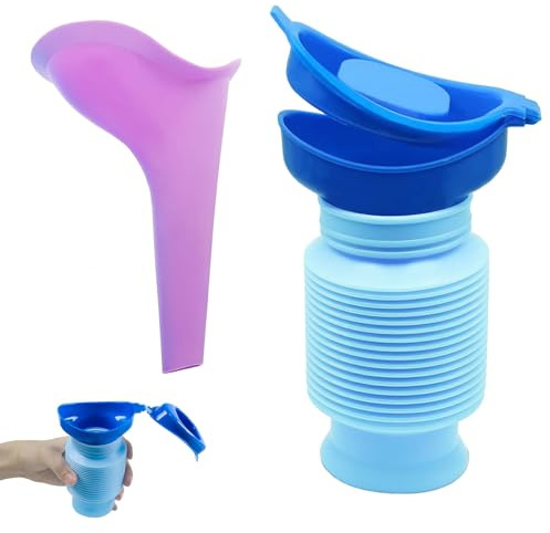 HYRKOTW Orinatoio d'emergenza, Orinatoio portatile da donna 750 ML, Riutilizzabile Bottiglia Portatile per Auto, Campeggio, attività All'Aperto, Viaggi, Orinatoio, Traffico e accodamento
