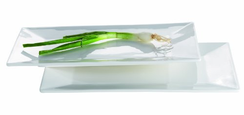 Mäser, trendig linjeserie, rektangulär tallrik, 28 x 17,5 cm, 2-delat set