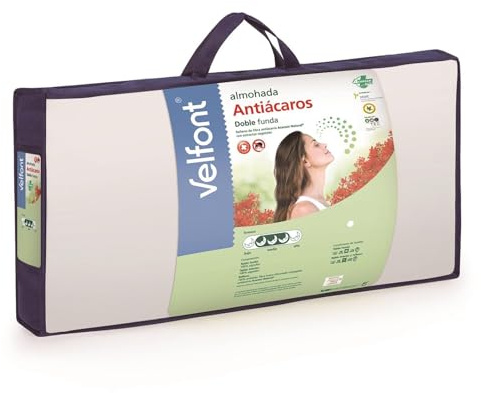 Velfont Almohada ANTIÁCAROS (Doble Funda) (105cm)