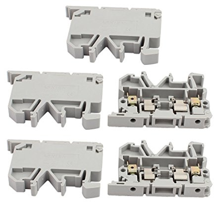 sourcing map 5Stk. ASK1EN DIN Schienenmontage Sicherungshalter 500V 4mm2 | Klemmenblock, Kabel