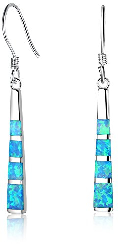 YAZILIND Haken Eardrop S925 Silberne Blaue Opalweinlese Quaste Lange Elegante Temperament ohrring Frauen Anti-allergisches Ohrschmucksachen