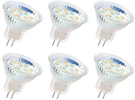 MODOAO 3W LED Light Bulbs,300LM Non-Dimmable GU4.0 LED Spotlights,40 Watt Equivalent,AC/DC 12V,Cool White 6000k,6 Pack