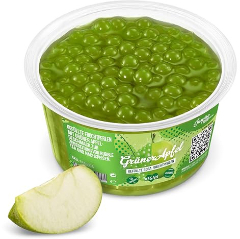 INSPIRE FOOD Bubble Tea Popping Boba Manzana Verde 450 gramos | Prepara delicioso boba tea en casa | listo para usar sin necesidad de cocinar