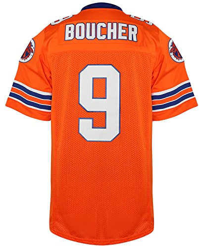9 Bobby Boucher The Waterboy Adam Sandler Movie Mud Dogs Bourbon Bowl Stitched Football Jersey (Orange, X-Large)