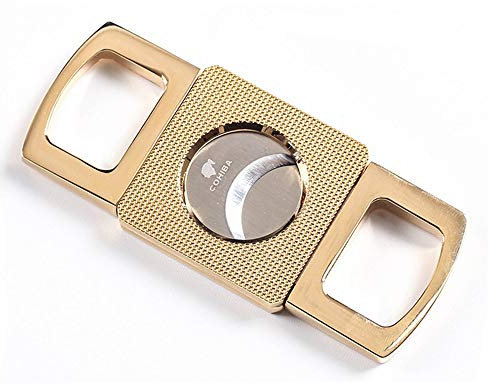 Tragbare Guillotine Zigarrenschneider Schere Elegante Zigarrenzubehör aus Edelstahl mit Geschenkbox, Gold