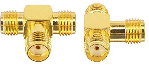 Boobrie SMA Splitter Adapter SMA Female to Dual SMA Female Triple Tee Connector Splitter Antenna SMA 2-Way Converter for WiFi Aerial FPV Drone Radio Baofeng Yaesu Camera Pack of 2