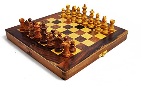 Wooden Chess Magnetic Board-Hand Carved Chess Pieces 10 X 10 Travel Magnet Set