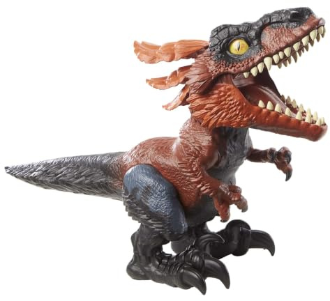Mattel Jurassic World Dominion Uncaged Pyroraptor, juguete de dinosaurio | Figura de acción con movimientos interactivos y sonidos, GYW89