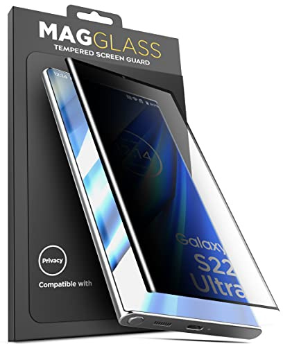 magglass Panzerglas für Samsung Galaxy S22 Ultra Privacy Displayschutzfolie, Anti-Spionage-Displayschutzfolie (Hülle kompatibel)