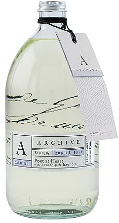 Archive Poet at Heart Bubble Bath for Adults, 33.8 fl. oz. – Lavender & Earthy Rosehip Fragrance – Blend of Natural Oils, Refine Bath Bubbles for Women or Men, Adult Bubble Bath