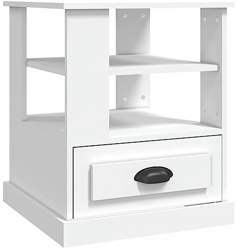 vidaXL Sängbord vit 50x50x60 cm konstruerat trä, avlastningsbord, sido bord, små bord, småbord, avlastnings bord, vardagsrums bord