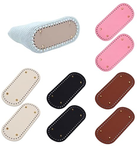 Nizirioo Fondi per Borse Uncinetto: 8 Pezzi PU Base per Borsa Uncinetto, 4 Colori Accessori per Borse Fai da Te per Borse a Spalla Borsa a Uncinetto Fai da Te, Borse per Animali Domestici