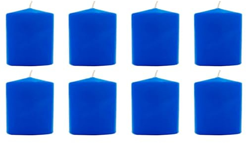 Tradineur - Lot de 8 bougies chauffe-plat parfumées en cire parfumée - Longue durée : 24 heures - Aromathérapie - Décoration de la maison (bleu, fraîcheur marine/parfum propre, 7 x 5,6 cm, parfum