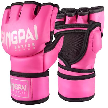 OLYSPM Gant MMA,Gants MMA,Mitaine Boxe,Gant de Boxe sans Doigts avec Une Respirabilité Supérieure,Gant MMA Sparring Homme Femme pour MMA,Kickboxing,Muay Thai