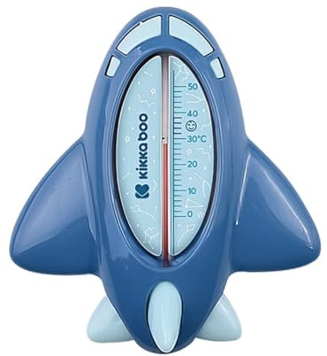 Kikkaboo Wasserthermometer Flugzeug, Badethermometer für ein sicheres Baden dunkelblau