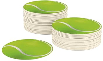 Untersetzer für Gläser mit Tennisball I Gelb Grüne Runde Bierdeckel (50 Stück) aus Pappe (⌀10cm) I Tennis Tischdeko