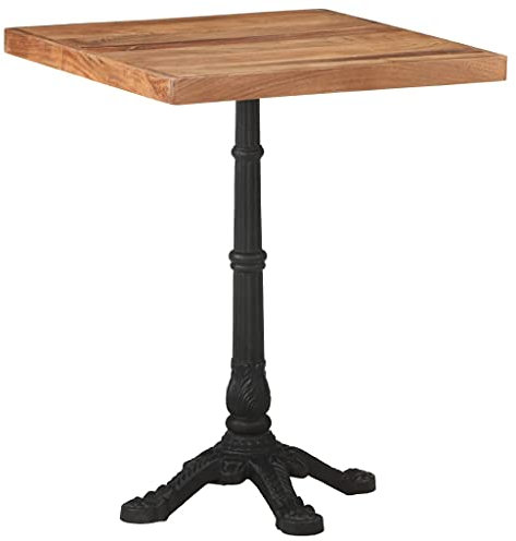 Homgoday Bistrotisch 60 x 60 x 76 cm aus massivem Akazienholz, Gartentisch, Küchentisch, Gartentisch, Modell 321085