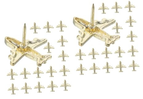 CAXUSD 2 Sätze Sichern Naile Push Tacks Dekorative Pushpin Flugzeug Form Metall Thumb Tacks Bulletin Board 30 Stücke * 2