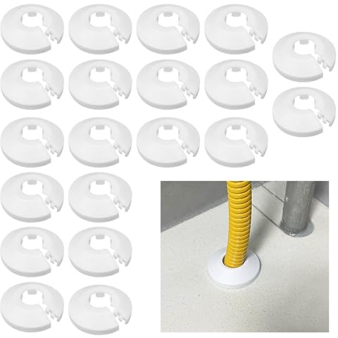20PCS Plastic Pipe Cover Decoration, 16mm Radiator Pipe Covers White | Durable Radiator Pipe Hole Covers, Easy Installation Radiator Pipe Covers For Heating Pipes Drains Radiators