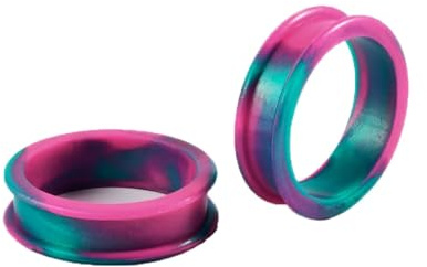 Homxi 2 PCS Ohr Plugs 10mm Set,Tunnel Ohr Set Silikon Ohrring Plug 00G Rund Hohl Ohrring Tunnel Set Weiß Grün