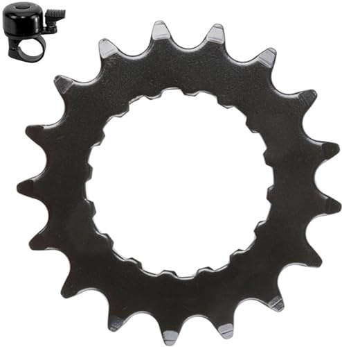 Samox E-Bike Kettenblatt 1/2 x 3/32 16 Zähne Stahl schwarz inkl. maxxi4you Fahrradklingel