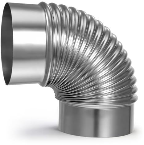 Angoily Tubo De Escape De Acero Inoxidable Con Codo Para Estufa De Leña Accesorio De Chimenea Para Calefacción Y Cocina Flexible Y Resistente Al Calor Fácil Instalación