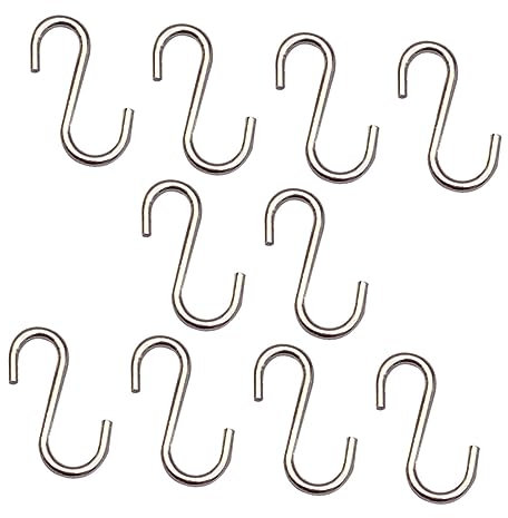 VICASKY Kleiner S-Haken Für Puppenhaus 10 Stück Stabiler Metallkleiderbügel Silberfarbener Kleiner Haken Für Puppenhausmöbel Zubehör Puppenhaken Für Puppenküche Und Miniaturhausbau