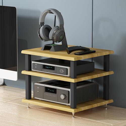 Genérico Estante esquinero de 4 Niveles para Medios audiovisuales, Soporte para Audio y Video, Mueble para Consola de Videojuegos, Estante de exhibición, Tocadiscos, Receptor estéreo para Sala de EST