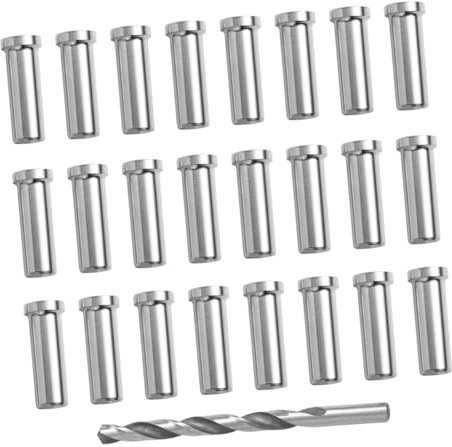 DIYEAH 66 Piezas Fundas Protectoras para Cuerda de Acero de Kit de Ojales Fundas Protectoras para Barandillas de Cable de Alambre Material de Acero Inoxidable para Proteger Cables