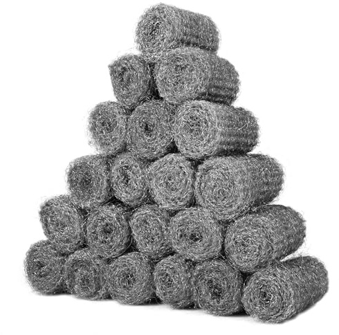 Shineboc 20 PCS 1# Coarse Steel Wire Wool, Mice Coarse Wire Wool Rats Wall Hole Fill Fabric for Removing Paint, Varnish, Rust Can Stop Rats, Insect, Pest