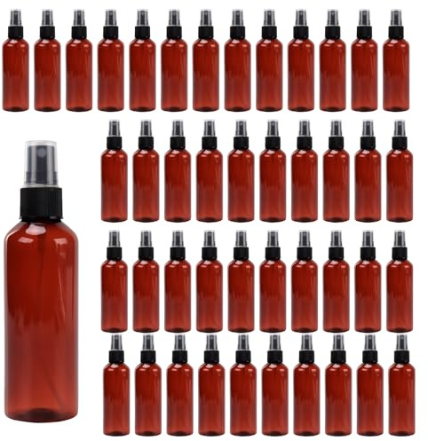 KEILEOHO 40 stycken 100 ml sprayflaska liten, liten sprayflaska i plast med svart sprayhuvud, tom sprayflaska för alkohol, kroppsvård, vätska, kosmetika, parfym