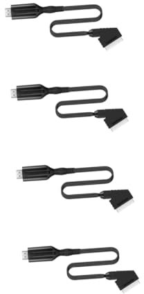 DIYEAH 4 Pièces Convertisseur Scart Adaptateur Audio avec Câble USB pour TV VCR DVD Conversion de Signal Analogique Composite