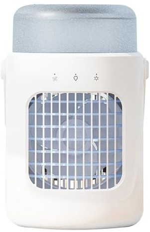 Aire acondicionado personal de enfriador de espacio: ventilador de mesa recargable de 3 velocidades, unidad de enfriamiento pequeña | Pequeña sala de CA para la oficina del garaje de la tienda