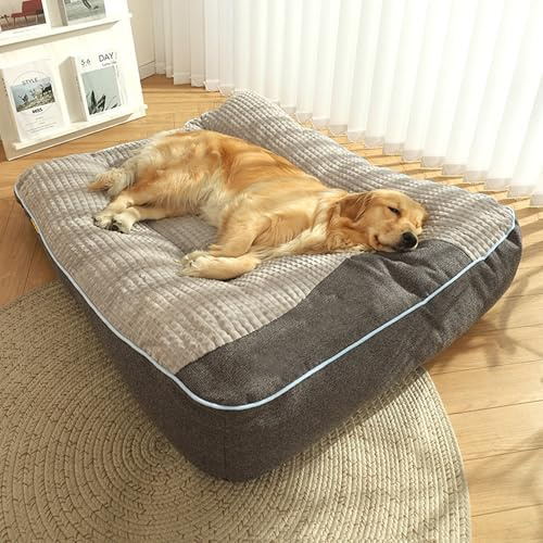 Hruile Großes Hundebett Haustierschlafkissen Anti-Angst-Welpen-Kissen | 100*75*21cm,Sofa Warm, Orthopädische Hundebox-Matratze Matte, Beruhigendes Haustierbett Couch, mit rutschfester Unterseite