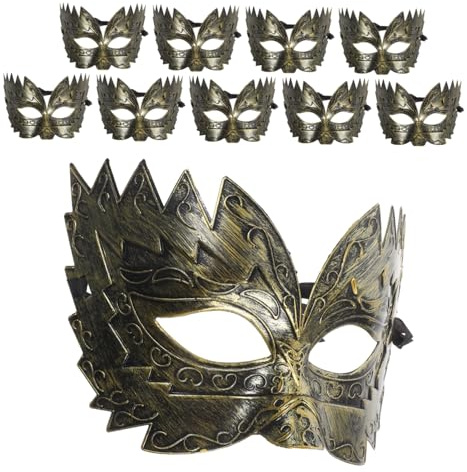 IMIKEYA 10 Pièces Masque Demi-visage Aigle Doré pour Adultes Lot de Masques Mascarade Animaux pour Fête Halloween Carnaval et Cosplay Homme Femme