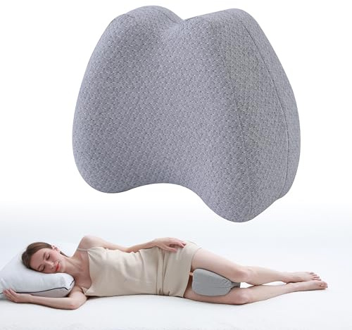 WORKKOOL Ergonomisches Kniekissen gegen Schmerzen - Orthopädisches Beinkissen für Beine, Hüfte & Rücken- Abnehmbare, waschbare Hülle(grau)