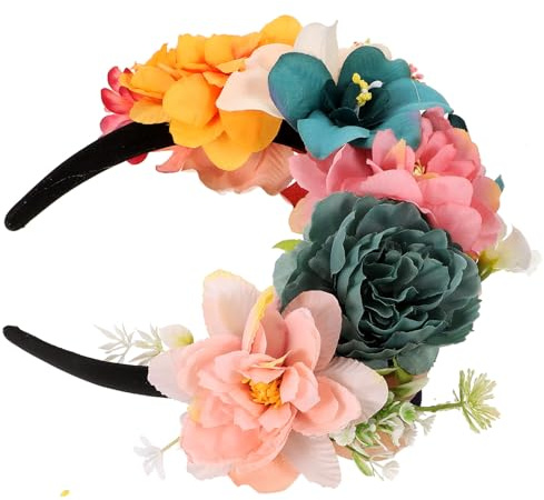 SOIMISS Künstliches Blumenhaarband Zarter Blumenkranz Brautstirnband Floraler Kopfschmuck für Mädchen Party Hochzeit Fotoshooting