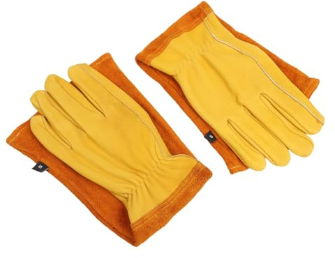 FUANA Gants de jardinage anti-épines en cuir de vache pour élagage, protection complète des bras avec design gantelet, compatibles avec la manipulation des roses et des cactus, S