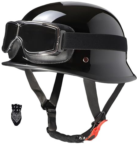 Casco Da Motociclista Tedesco Vintage, Berretto Da Motociclista In Stile Retrò, Certificato Ece, Abbigliamento Da Pilota Maschile E Femminile Per Corse Motociclistiche G,XL:61-62CM