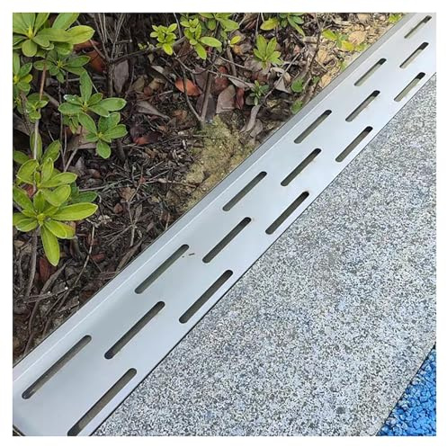 ZXCASDF Scarico in Acciaio Inox a Canale Stretto，canaletta scolo Acqua piovana Robusto，Canale di drenaggio per Cortile，Filtri Lineari per Grondaie Giardino Terrazza(H15*W15CM/H5.91*W5.91IN)