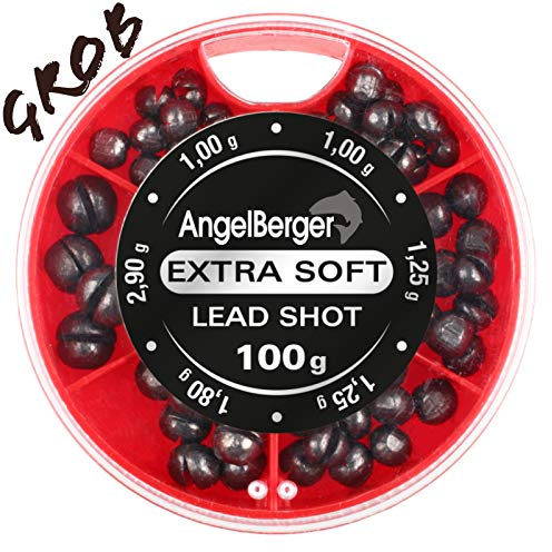 Angel-Berger Schrotblei Bleischrot Sortiment Klemmblei Lead Shots (Grob, 100g)