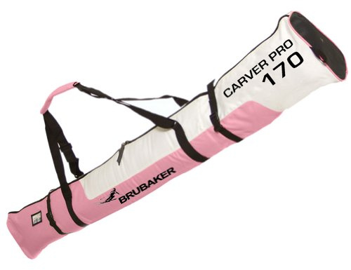 BRUBAKER Original Padded ski bag with zip fastening pink/white 170 cm