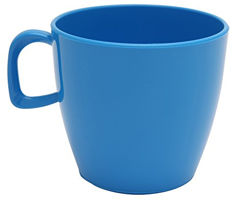 Harfield 220ml Blue Small Children's Tea Cups - Pack of 4 Reusable Virtually Unbreakable Polycarbonate Plastic