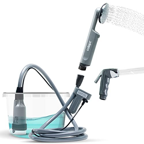 Colapz USB Rechargeable Camping Shower - Portable Shower for Dogs - High Pressure Festival Shower - 1 Shower Head - 1 Jet Head - Carry Case Included - Campervan Essentials - Outdoor Shower