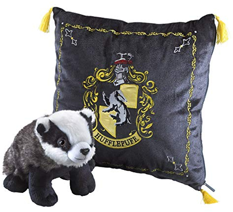 The Noble Collection Harry Potter Hufflepuff House Mascot Plush & Cushion - Officially Licensed 13in (34cm) Hufflepuff Badger Plush Toy Dolls Gifts