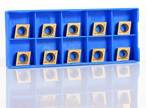 Akozon utensili tornio per metallo 10 pezzi inserti per utensili tornio Fresa per inserti in metallo duro CNC Inserti di tornitura indicizzabili Utensili di tornitura con scatola CCMT09t304 CCMT32.5