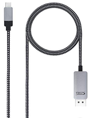 NANOCABLE 10.15.5002 - Cable Conversor USB-C a DISPLAYPORT, Color Negro, 1.8 Metro