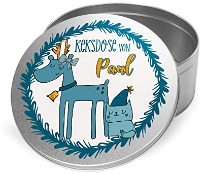 GRAZDesign Keksdose personalisiert mit Namen Plätzchendose Weihnachten Gebäckdose | Dose für Weihnachtsplätzchen Geschenk für Kinder